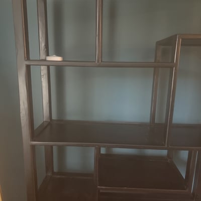 Black metal shelving unit with cubby compartments - Image 4 of 6