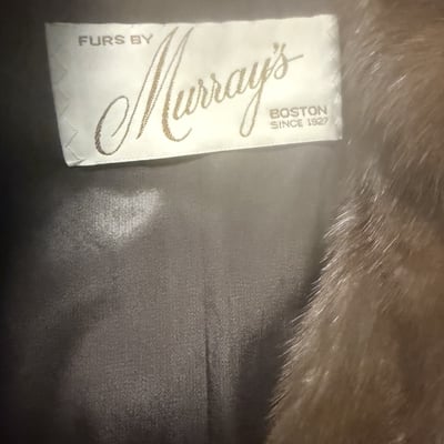 Brown Fur Coat with Murrays Label and 'Nancy' Embroidery - Image 2 of 7