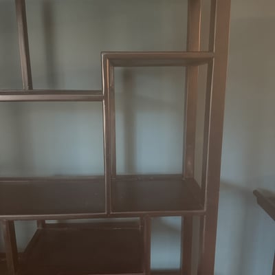 Black metal shelving unit with cubby compartments - Image 5 of 6