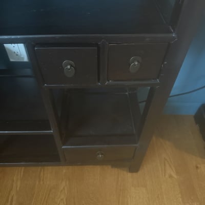 Black metal shelving unit with cubby compartments - Image 2 of 6