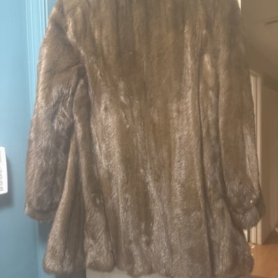 Brown Fur Coat with Murrays Label and 'Nancy' Embroidery - Image 6 of 7