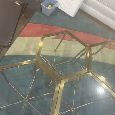 Set of Four Hexagonal Glass-Top Tables - Image 1 of 5