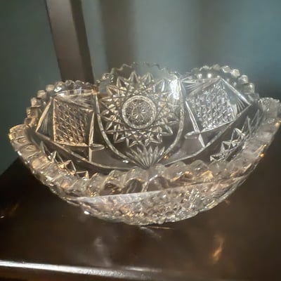 Crystal cut-glass bowls - Image 1 of 9