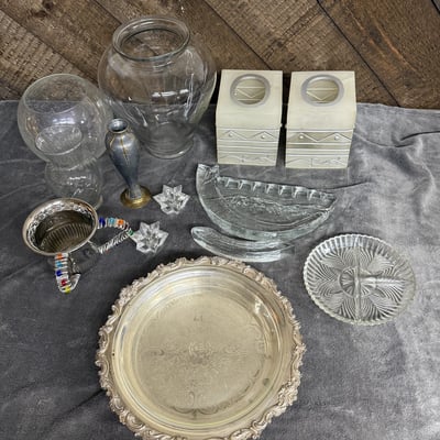 Assorted glassware and decorative metal items - Image 1 of 24