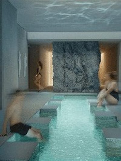 Piscine de spa intérieure minimaliste