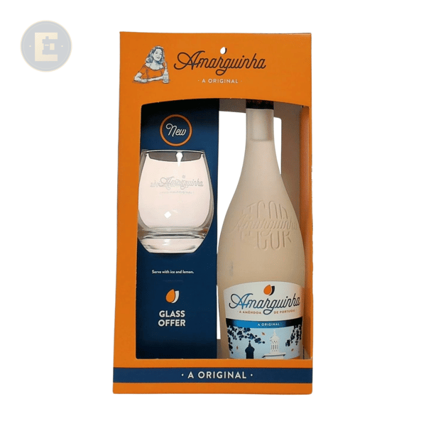 Amarguinha Bitter Almond Liquor W/Glass 700 Ml