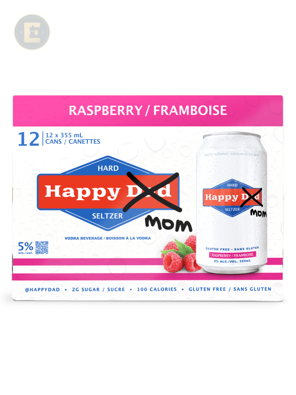 Happy Dad Hard Seltzer Raspberry 12 Pack 12 X 355 Ml