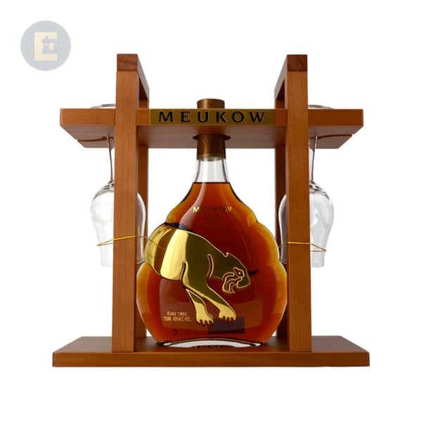 Meukow Xo Cognac Rack With Glasses 750 Ml