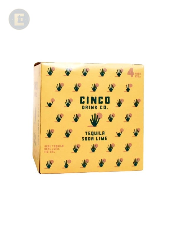 Cinco Drink Co. - Tequila Soda Lime 4 X 355 Ml