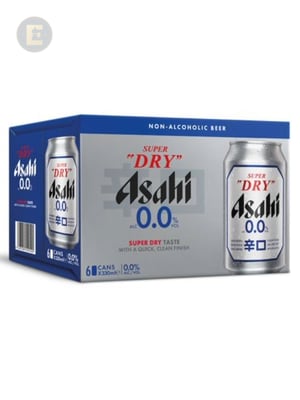 ASAHI SUPER DRY 0.0% 6 X 330ML CANS     
