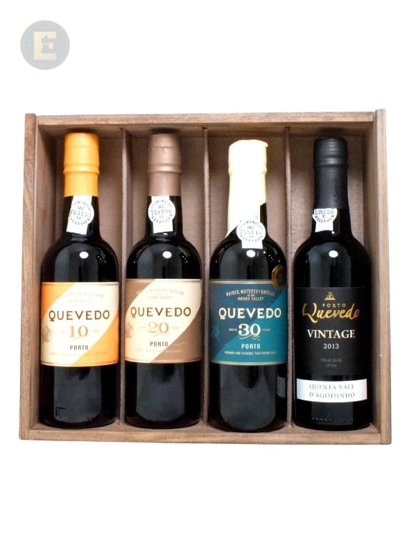 Quevedo Connoisseur Port Gift Pk (Wood) 4 X 375 Ml