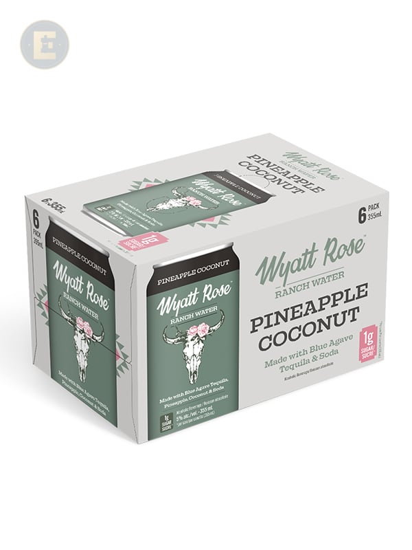 Wyatt Rose Ranch Water Pineapple Coconut 6 X 355 Ml