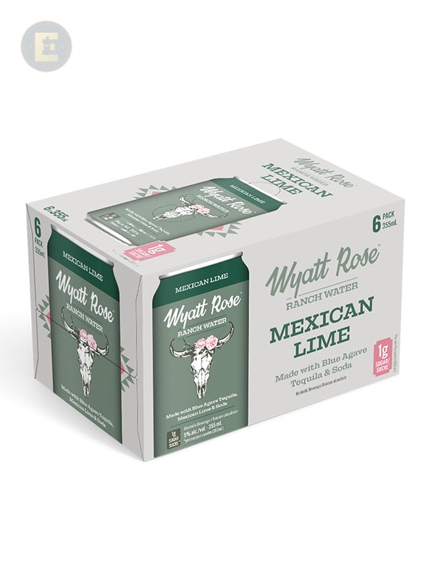 Wyatt Rose Ranch Water Mexican Lime 6 X 355 Ml