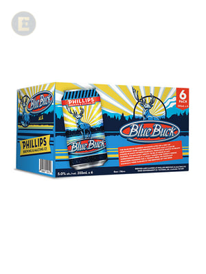 PHILLIPS BLUE BUCK ALE CANS             