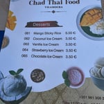 Menu Chad Thai Restaurant Vilamoura Marina