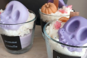 Bougie d'halloween pomme canelle