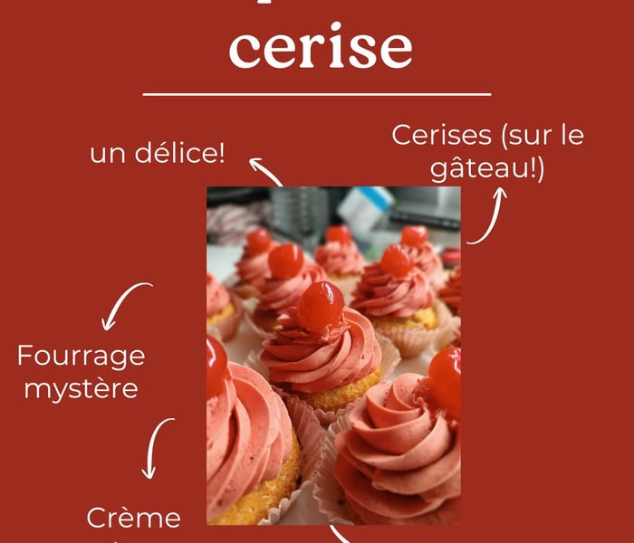 Cupcakes Cerise - chocolat x6