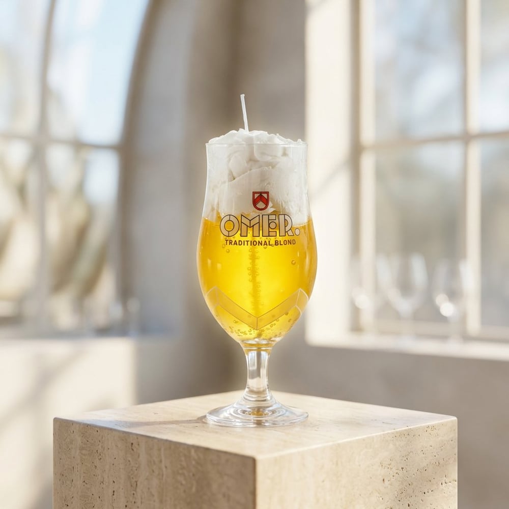 Bougie artisanale effet bière 02 – Verre de seconde main