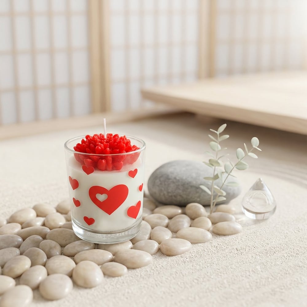 Bougie Coeur fleuri Bio parfumé