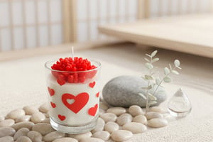 Bougie Coeur fleuri Bio parfumé