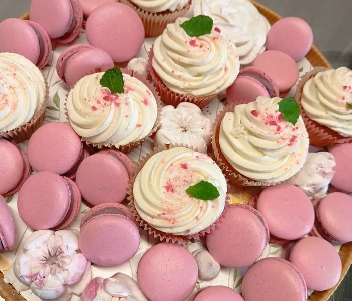Macaron hibiscus - fraise x10
