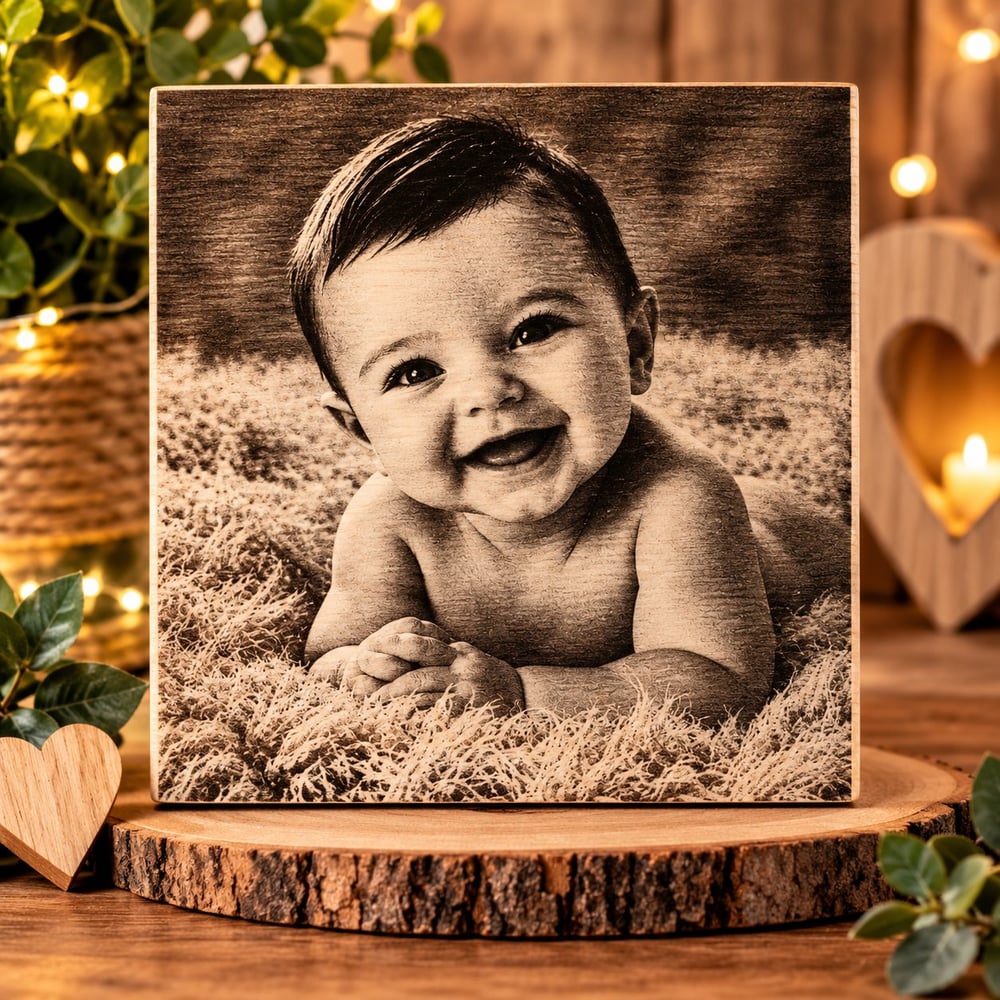 Gravure personnalisée sur bois – 20x20