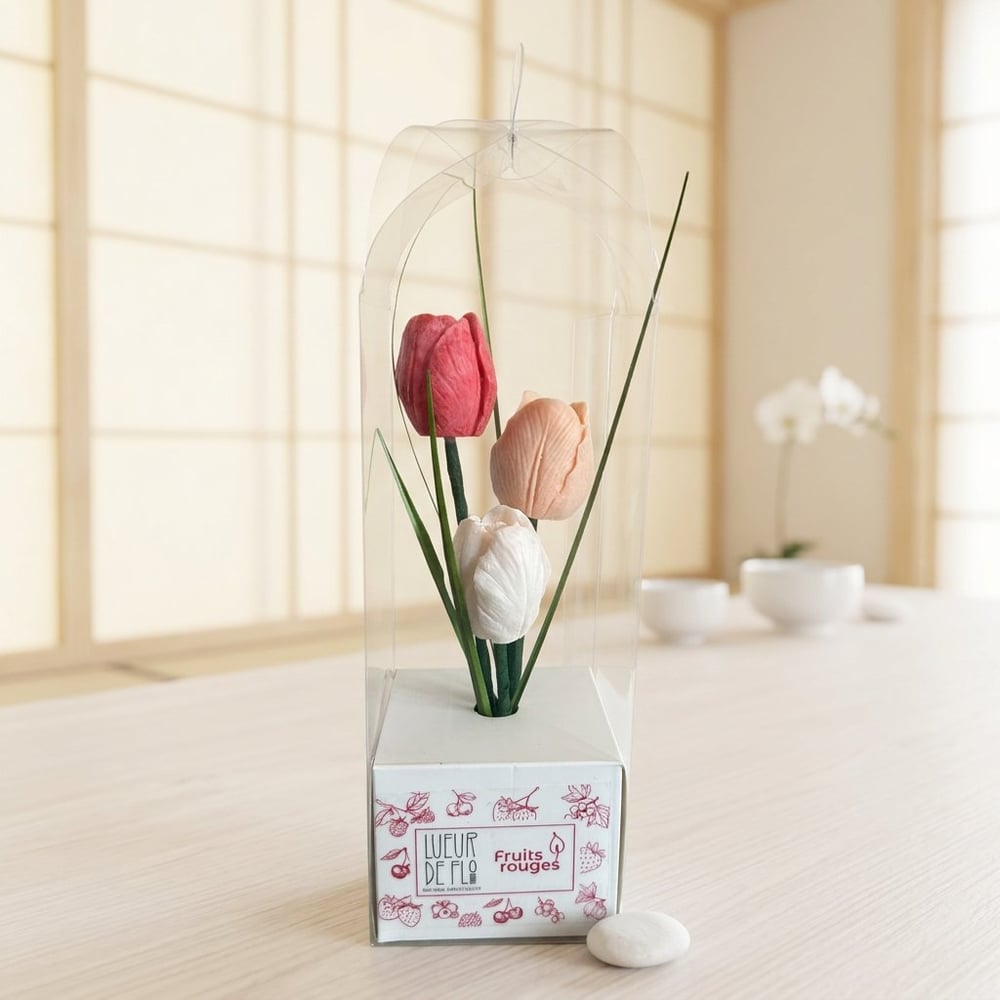 Coffret Tulipes fondants (bougies) Bio parfum au choix