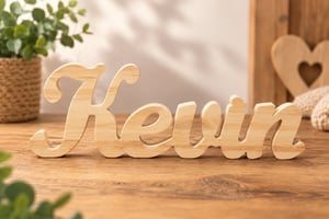 Prénom personnalisé en bois chantourné