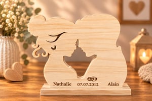 Décoration de Mariage en Bois Personnalisée – Prénoms & Date