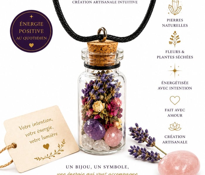 Bijou énergétisé fiole personnalisée et unique