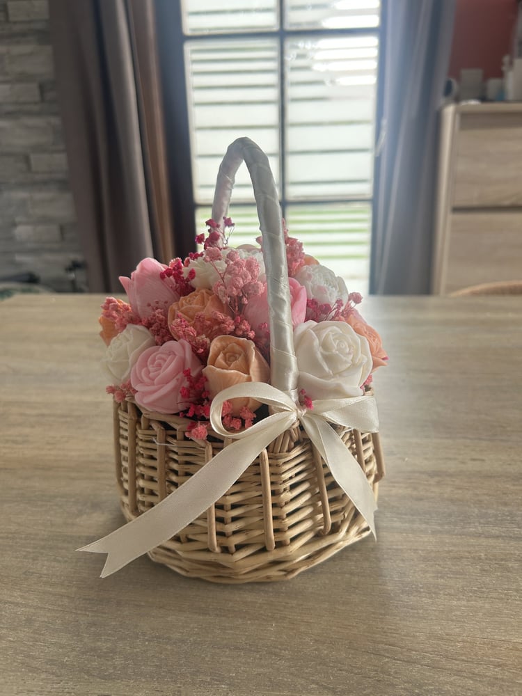 Panier fleurs Bougies (fondants) Bio parfum au choix