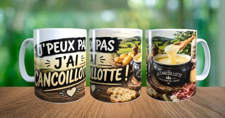 Mug humour J'peux pas j'ai cancoillotte