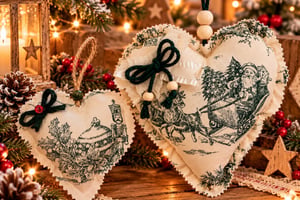 Lot de 2 Cœurs de Noël