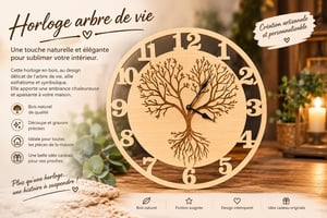 Horloge Arbre de Vie en bois