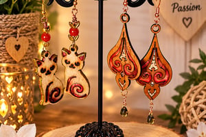 Boucles d'oreilles en bois et résine