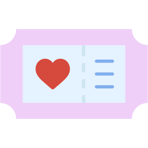 Free Ticket icon Flat style - Love pack