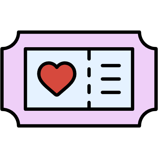 Free Ticket icon Lineal Color style - Love pack