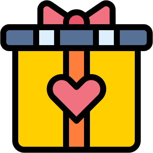 Free Gift Box icon lineal-color style