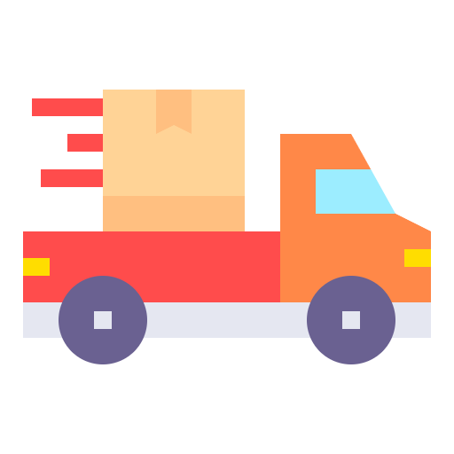 Free delivery icon flat style