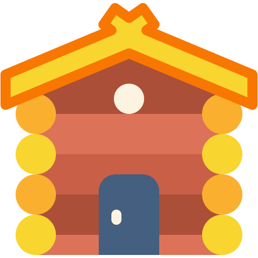 Free Wooden House icon flat style