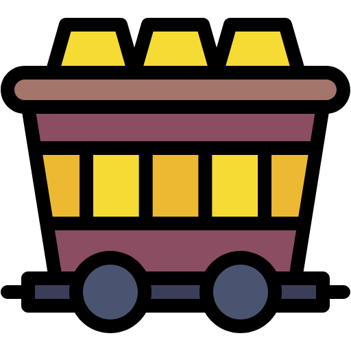Free Mining Cart icon lineal-color style
