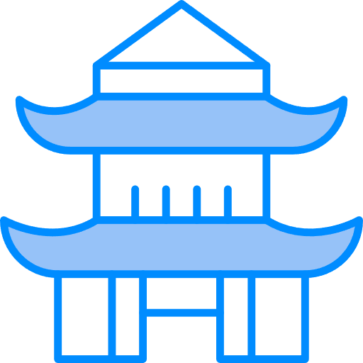 Free pagoda icon two-color style