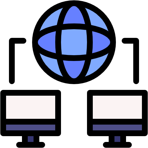 Free Computer Networking Icon in Lineal Color Style Business