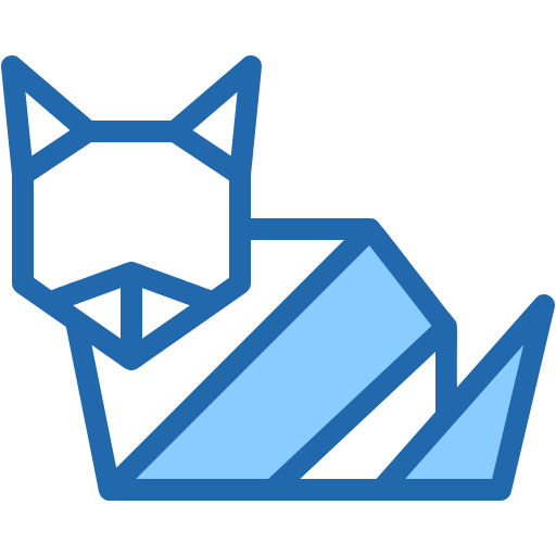 Free Fox icon two-color style