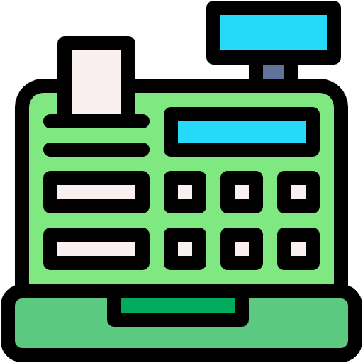 Free Cash Register icon lineal-color style