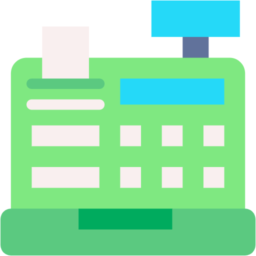 Free Cash Register icon flat style
