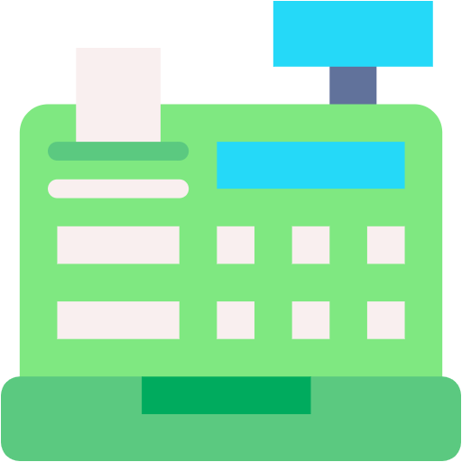 Free Cash Register icon Flat style - Accounting pack