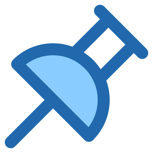 Free Push Pin icon two-color style
