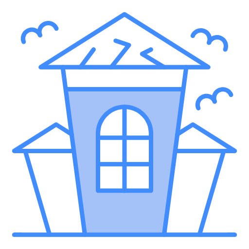 Free Haunted House icon two-color style