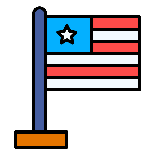 Free Usa Flag icon lineal-color style